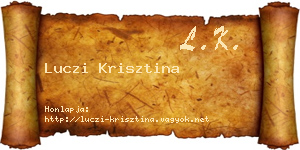 Luczi Krisztina névjegykártya